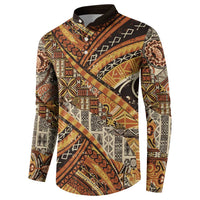 Hawaiian Style Tapa Button Sweatshirt Vintage Seamless Pattern - Polynesian Pride