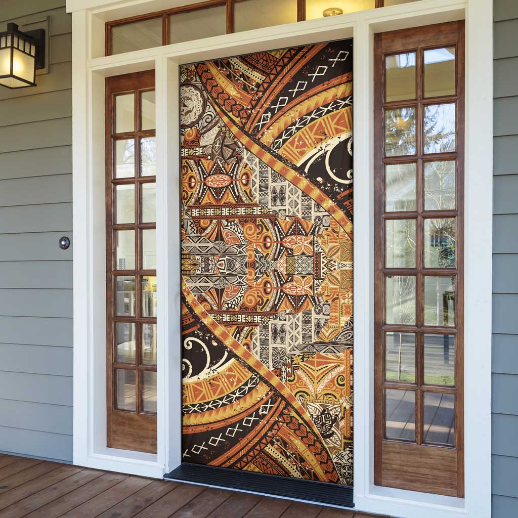 Hawaiian Style Tapa Door Cover Vintage Seamless Pattern - Polynesian Pride