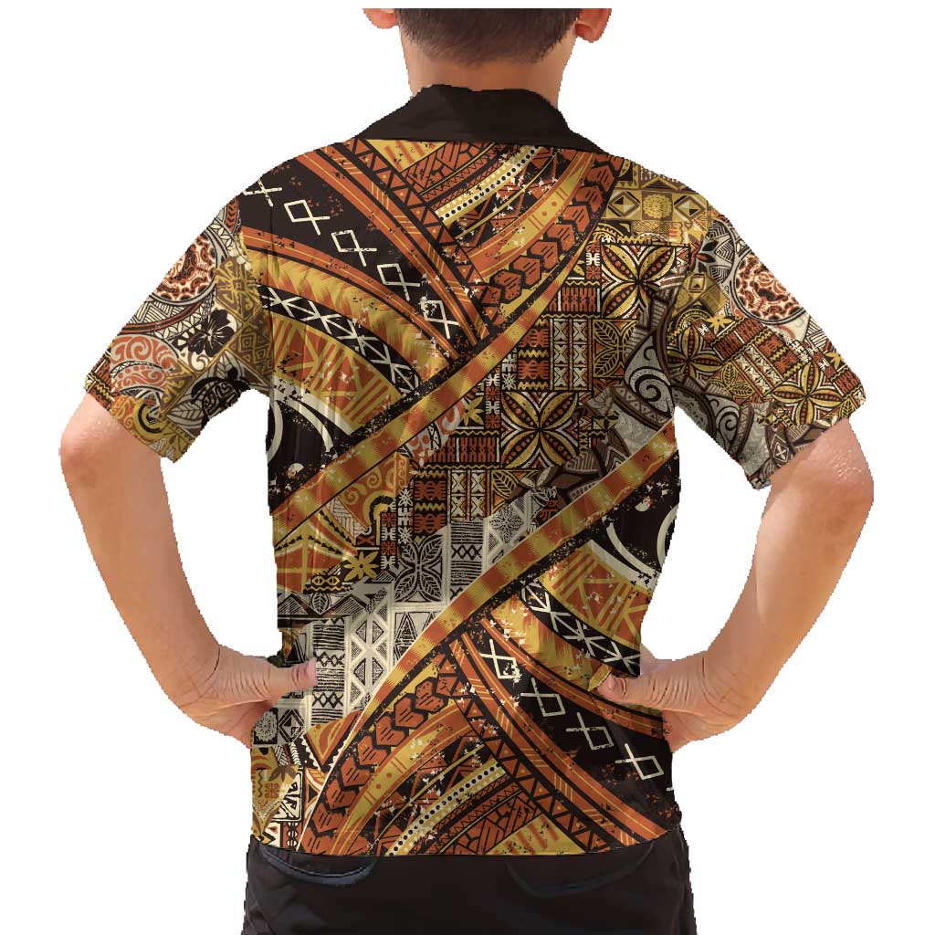 Hawaiian Style Tapa Family Matching Mermaid Dress and Hawaiian Shirt Vintage Seamless Pattern LT9 - Polynesian Pride