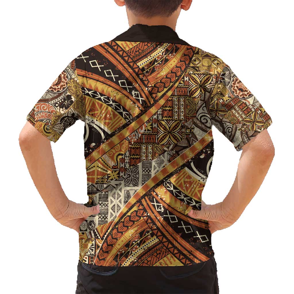 Hawaiian Style Tapa Family Matching Off Shoulder Maxi Dress and Hawaiian Shirt Vintage Seamless Pattern LT9 - Polynesian Pride