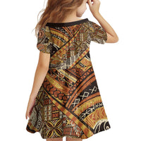 Hawaiian Style Tapa Family Matching Off Shoulder Short Dress and Hawaiian Shirt Vintage Seamless Pattern LT9 - Polynesian Pride