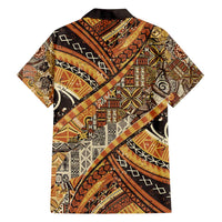 Hawaiian Style Tapa Family Matching Off Shoulder Short Dress and Hawaiian Shirt Vintage Seamless Pattern LT9 - Polynesian Pride