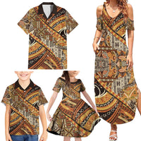 Hawaiian Style Tapa Family Matching Summer Maxi Dress and Hawaiian Shirt Vintage Seamless Pattern LT9 - Polynesian Pride