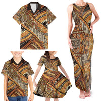 Hawaiian Style Tapa Family Matching Tank Maxi Dress and Hawaiian Shirt Vintage Seamless Pattern LT9 - Polynesian Pride