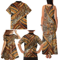 Hawaiian Style Tapa Family Matching Tank Maxi Dress and Hawaiian Shirt Vintage Seamless Pattern LT9 - Polynesian Pride