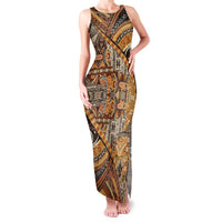 Hawaiian Style Tapa Family Matching Tank Maxi Dress and Hawaiian Shirt Vintage Seamless Pattern LT9 Mom's Dress Red - Polynesian Pride