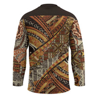 Hawaiian Style Tapa Hockey Jersey Vintage Seamless Pattern - Polynesian Pride