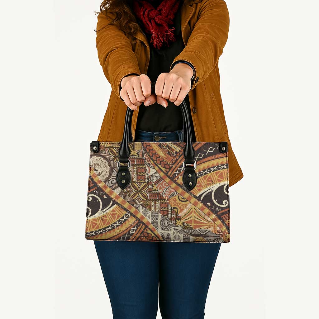 Hawaiian Style Tapa Leather Bag Vintage Seamless Pattern - Polynesian Pride