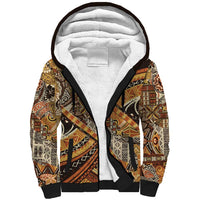 Hawaiian Style Tapa Sherpa Hoodie Vintage Seamless Pattern LT9 Unisex Red - Polynesian Pride