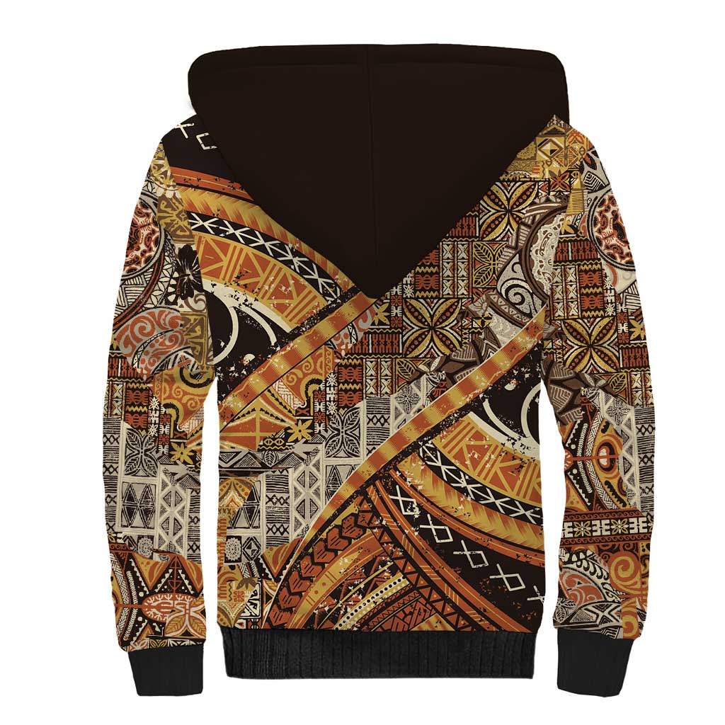 Hawaiian Style Tapa Sherpa Hoodie Vintage Seamless Pattern LT9 - Polynesian Pride