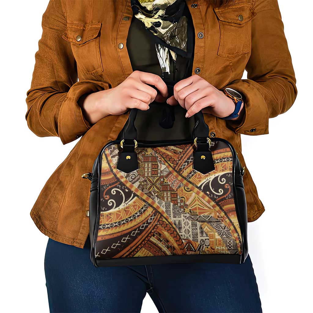 Hawaiian Style Tapa Shoulder Handbag Vintage Seamless Pattern - Polynesian Pride