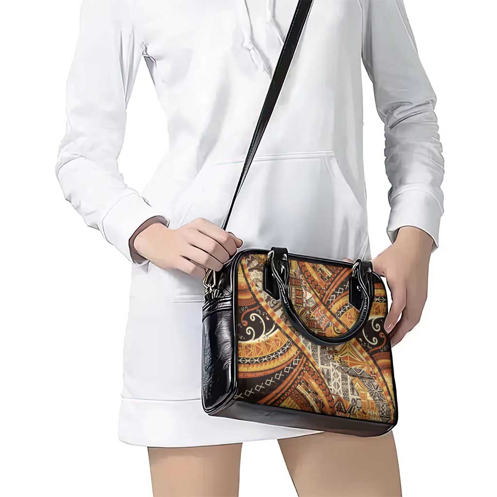 Hawaiian Style Tapa Shoulder Handbag Vintage Seamless Pattern - Polynesian Pride