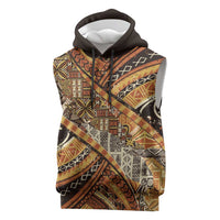 Hawaiian Style Tapa Sleeveless Hoodie Vintage Seamless Pattern LT9 Red - Polynesian Pride