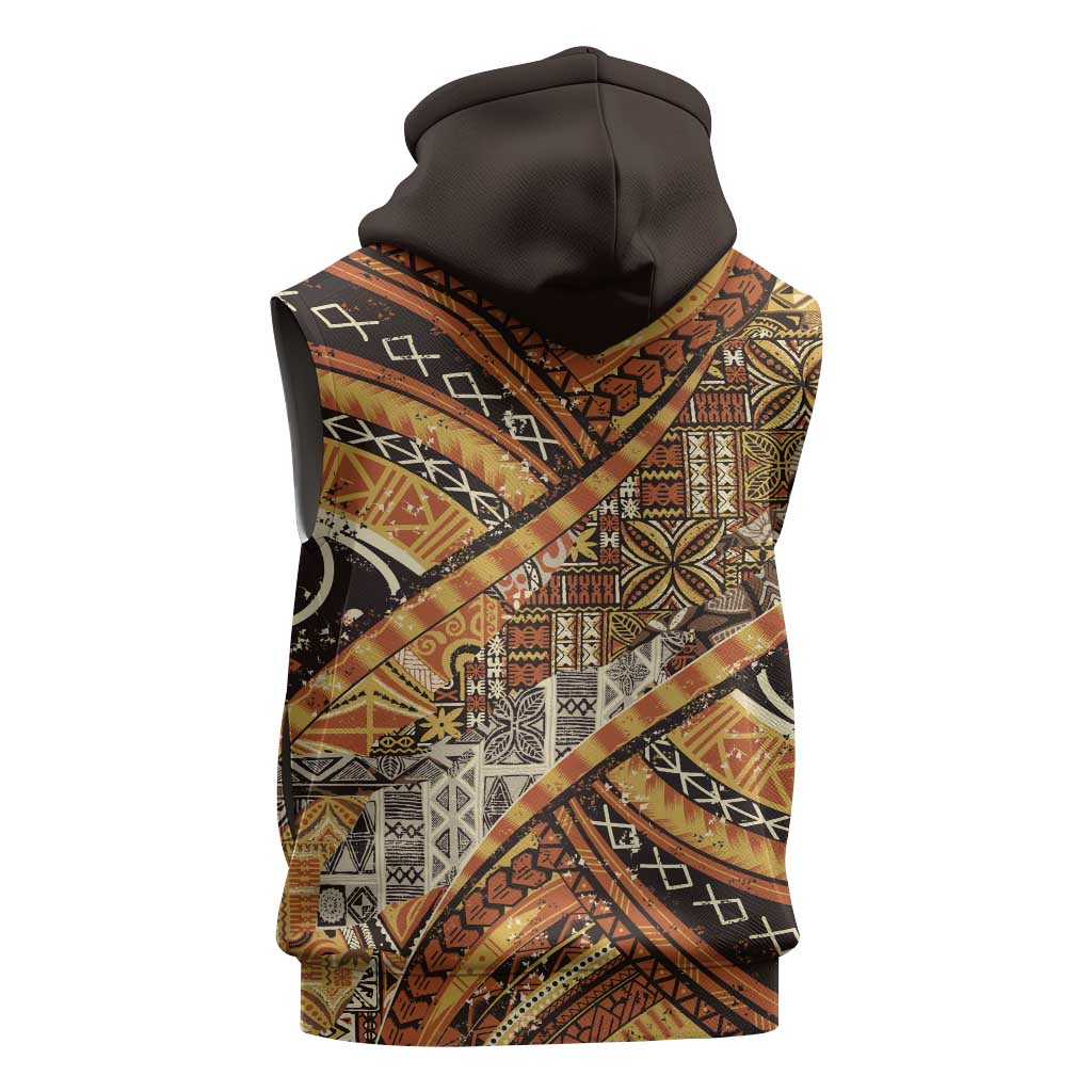 Hawaiian Style Tapa Sleeveless Hoodie Vintage Seamless Pattern LT9 - Polynesian Pride
