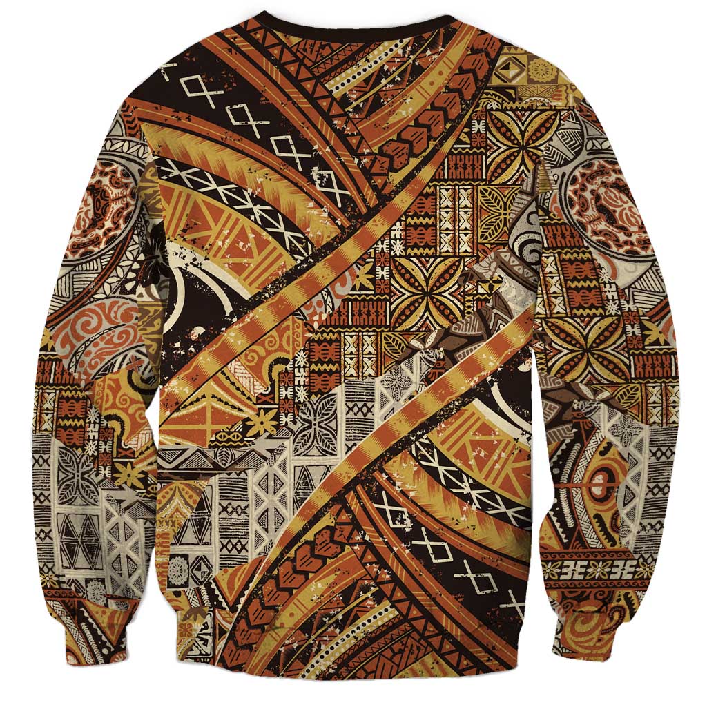 Hawaiian Style Tapa Sweatshirt Vintage Seamless Pattern - Polynesian Pride