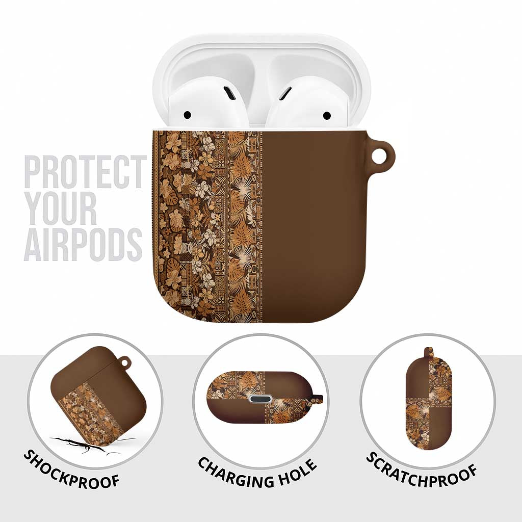 Hawaiian Tribal Elements Hibiscus AirPods Case Gold Pattern - Polynesian Pride