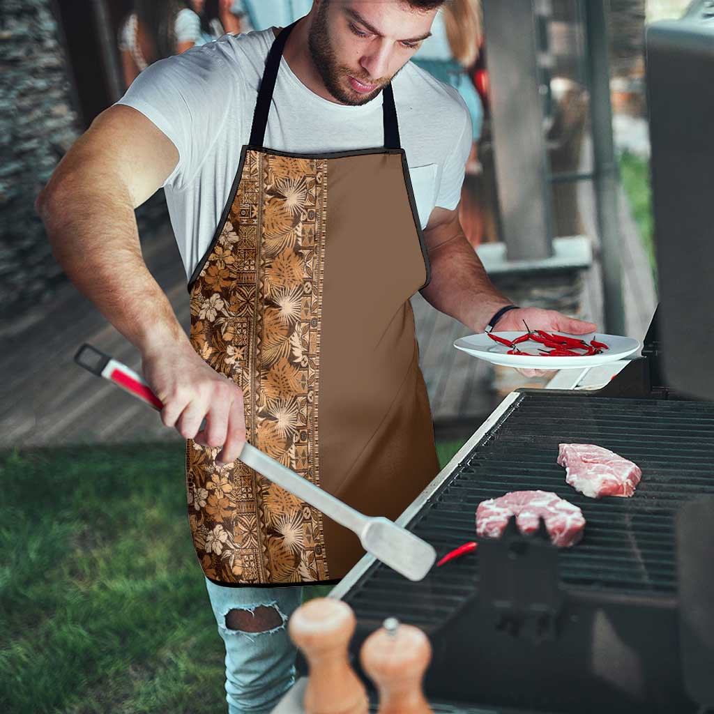 Hawaiian Tribal Elements Hibiscus Apron Gold Pattern - Polynesian Pride
