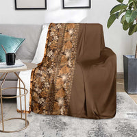 Hawaiian Tribal Elements Hibiscus Blanket Gold Pattern - Polynesian Pride