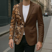 Hawaiian Tribal Elements Hibiscus Blazer Gold Pattern - Polynesian Pride