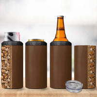 Hawaiian Tribal Elements Hibiscus 4 in 1 Can Cooler Tumbler Gold Pattern - Polynesian Pride