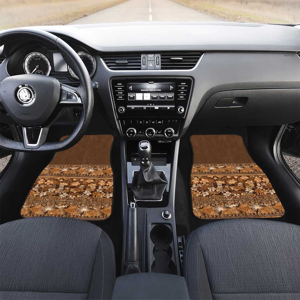 Hawaiian Tribal Elements Hibiscus Car Mats Gold Pattern - Polynesian Pride