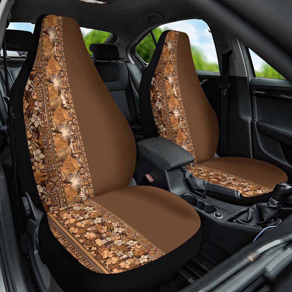 Hawaiian Tribal Elements Hibiscus Car Seat Cover Gold Pattern - Polynesian Pride