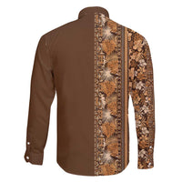 Hawaiian Tribal Elements Hibiscus Family Matching Summer Maxi Dress and Hawaiian Shirt Gold Pattern LT9 - Polynesian Pride