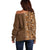 Hawaiian Tribal Elements Hibiscus Off Shoulder Sweater Gold Pattern - Polynesian Pride