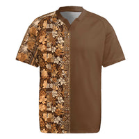 Hawaiian Tribal Elements Hibiscus Rugby Jersey Gold Pattern - Polynesian Pride