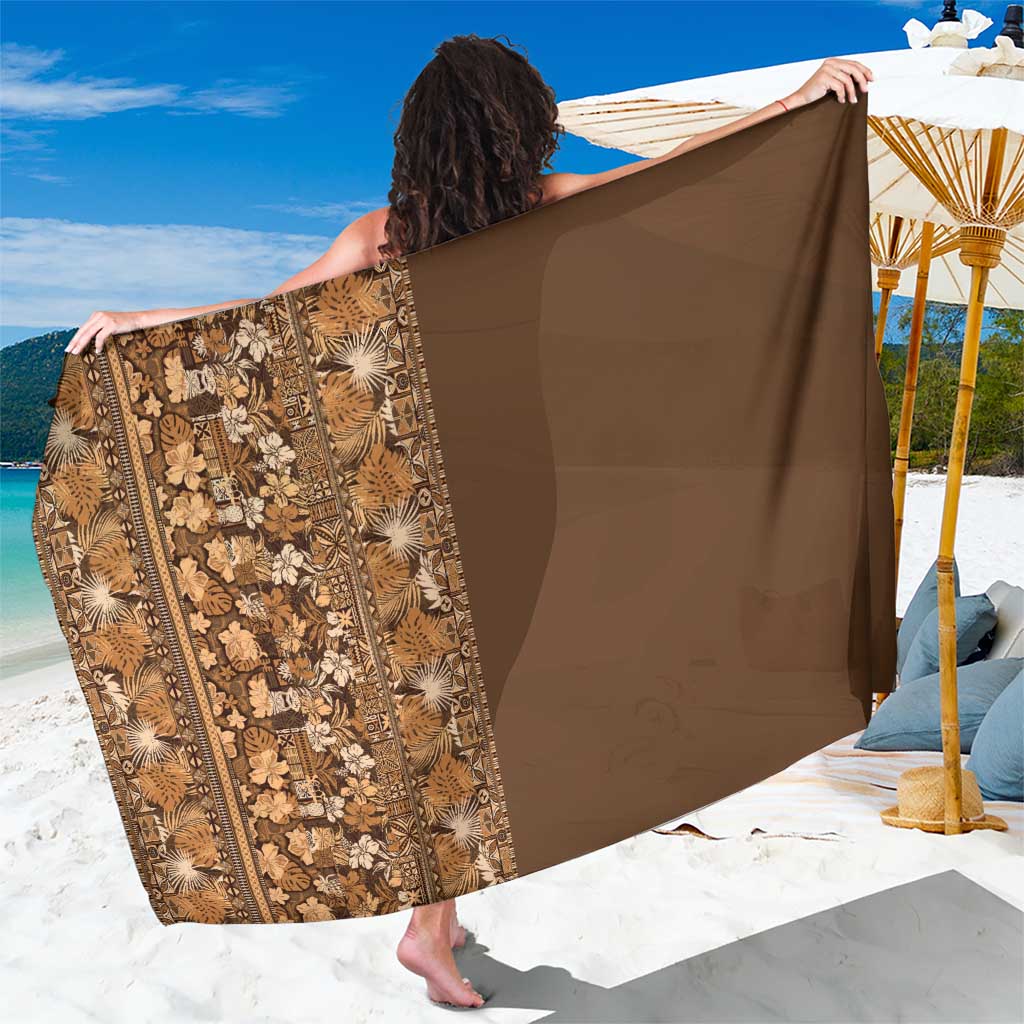 Hawaiian Tribal Elements Hibiscus Sarong Gold Pattern - Polynesian Pride