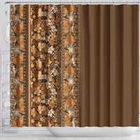 Hawaiian Tribal Elements Hibiscus Shower Curtain Gold Pattern - Polynesian Pride