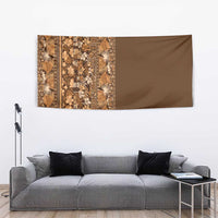 Hawaiian Tribal Elements Hibiscus Tapestry Gold Pattern - Polynesian Pride