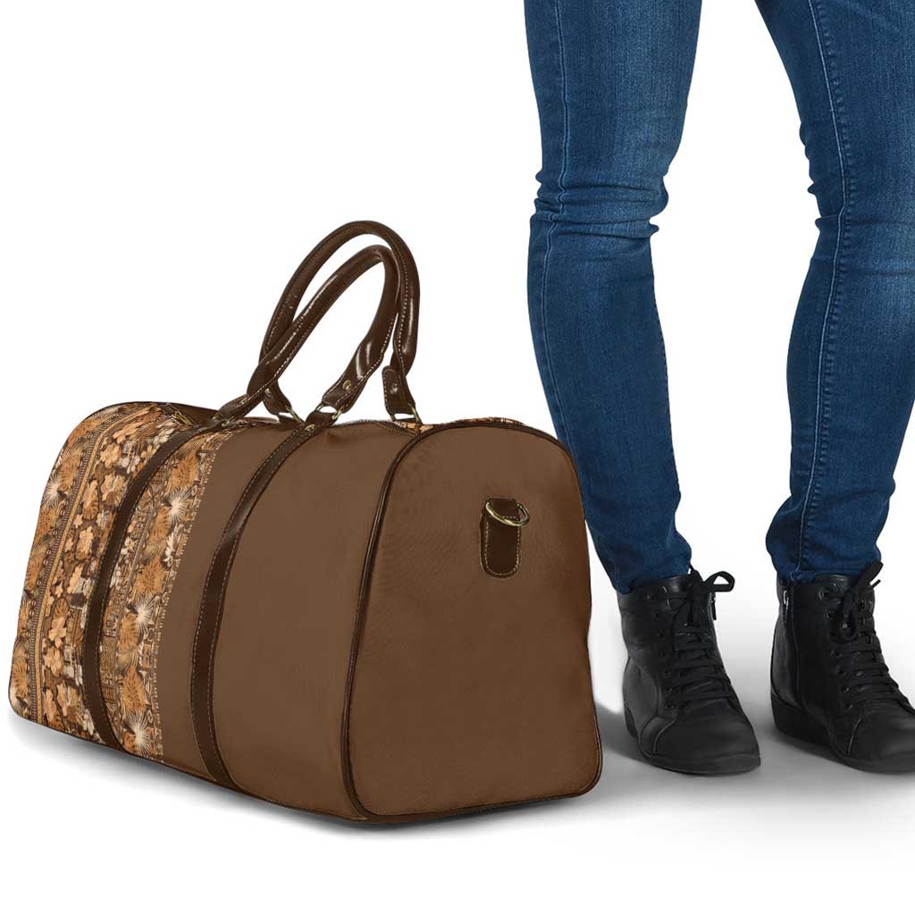 Hawaiian Tribal Elements Hibiscus Travel Bag Gold Pattern - Polynesian Pride