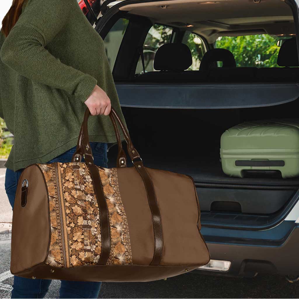 Hawaiian Tribal Elements Hibiscus Travel Bag Gold Pattern - Polynesian Pride