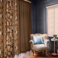 Hawaiian Tribal Elements Hibiscus Window Curtain Gold Pattern - Polynesian Pride
