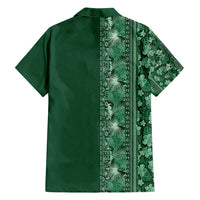 Hawaiian Tribal Elements Hibiscus Family Matching Tank Maxi Dress and Hawaiian Shirt Green Pattern LT9 - Polynesian Pride