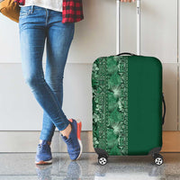 Hawaiian Tribal Elements Hibiscus Luggage Cover Green Pattern - Polynesian Pride