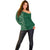 Hawaiian Tribal Elements Hibiscus Off Shoulder Sweater Green Pattern - Polynesian Pride