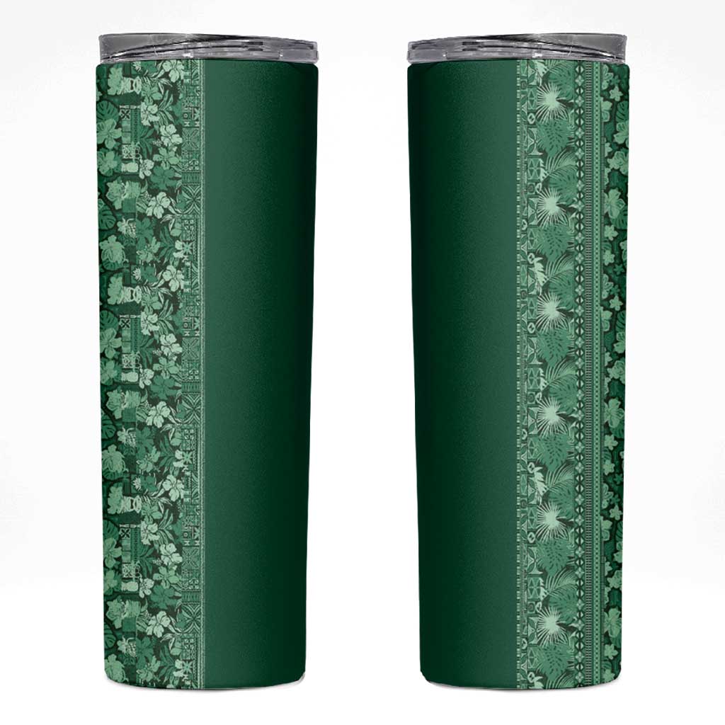 Hawaiian Tribal Elements Hibiscus Skinny Tumbler Green Pattern LT9 Green - Polynesian Pride
