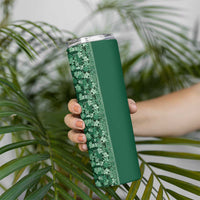 Hawaiian Tribal Elements Hibiscus Skinny Tumbler Green Pattern LT9 - Polynesian Pride