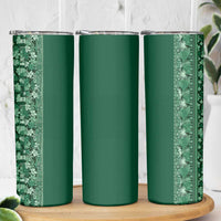 Hawaiian Tribal Elements Hibiscus Skinny Tumbler Green Pattern LT9 - Polynesian Pride