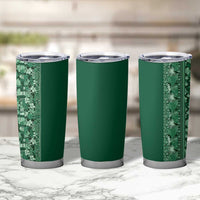 Hawaiian Tribal Elements Hibiscus Tumbler Cup Green Pattern - Polynesian Pride