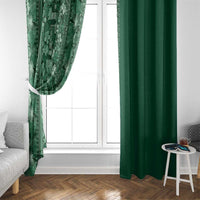 Hawaiian Tribal Elements Hibiscus Window Curtain Green Pattern - Polynesian Pride
