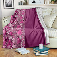 Hawaiian Tribal Elements Hibiscus Blanket Pink Pattern - Polynesian Pride