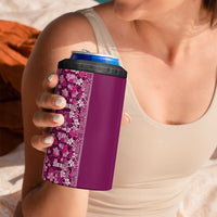Hawaiian Tribal Elements Hibiscus 4 in 1 Can Cooler Tumbler Pink Pattern - Polynesian Pride