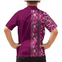 Hawaiian Tribal Elements Hibiscus Family Matching Mermaid Dress and Hawaiian Shirt Pink Pattern LT9 - Polynesian Pride
