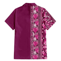 Hawaiian Tribal Elements Hibiscus Family Matching Mermaid Dress and Hawaiian Shirt Pink Pattern LT9 - Polynesian Pride