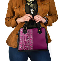 Hawaiian Tribal Elements Hibiscus Shoulder Handbag Pink Pattern - Polynesian Pride