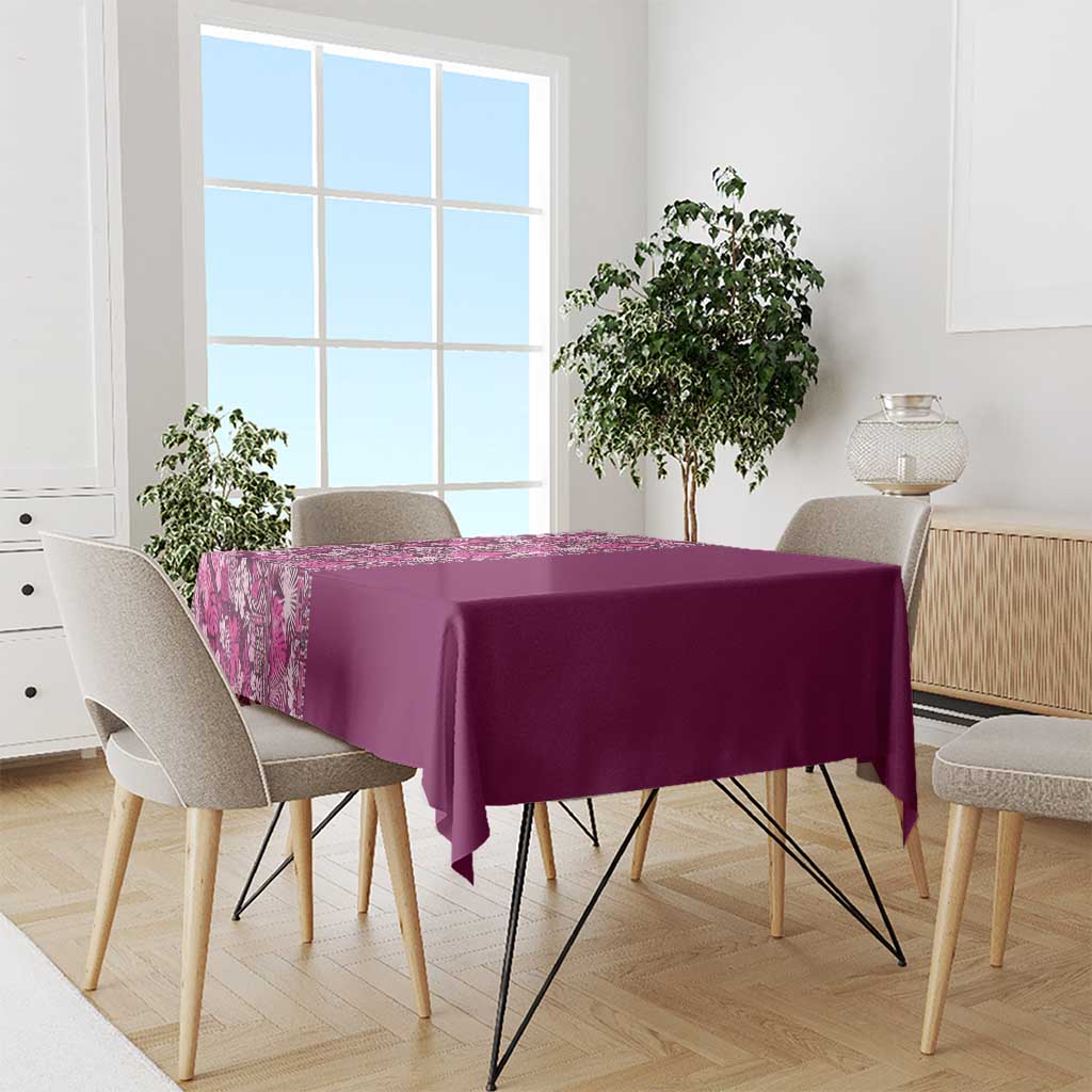 Hawaiian Tribal Elements Hibiscus Tablecloth Pink Pattern - Polynesian Pride