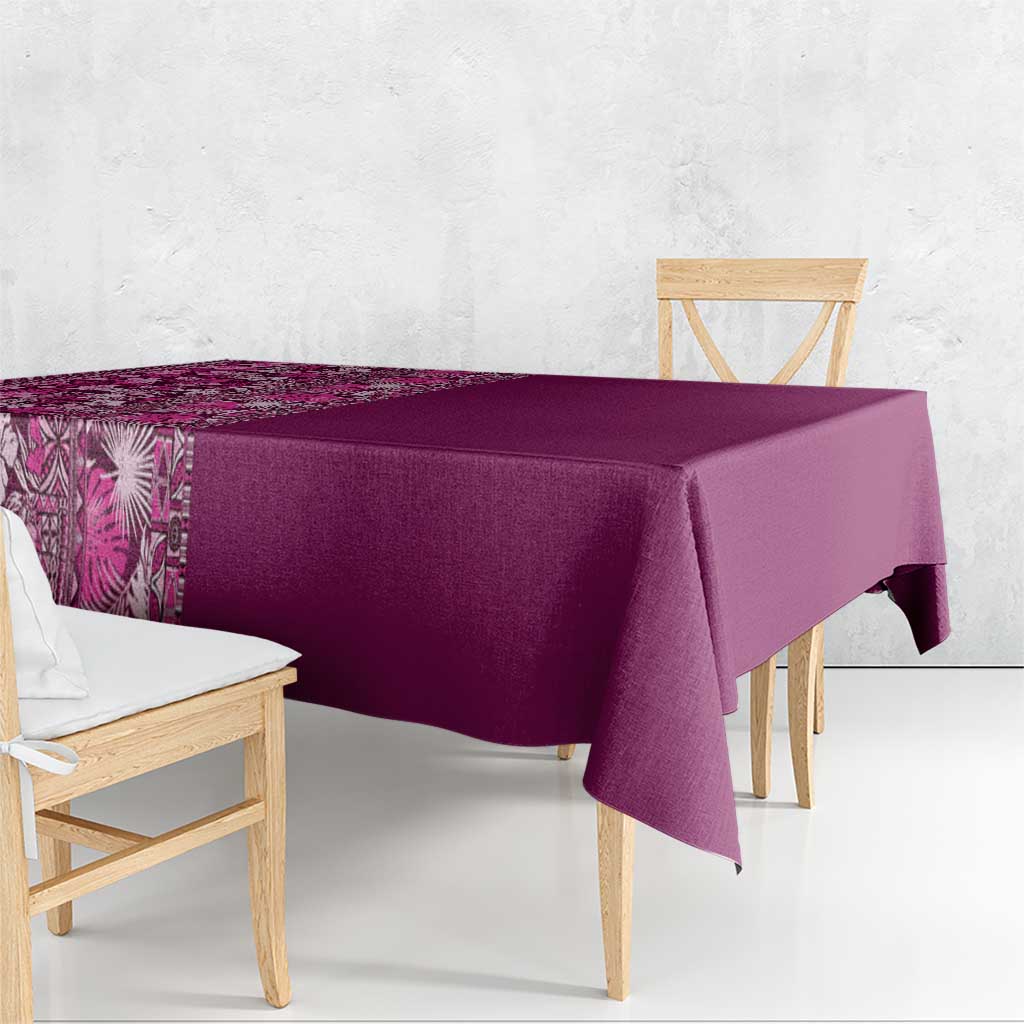 Hawaiian Tribal Elements Hibiscus Tablecloth Pink Pattern - Polynesian Pride